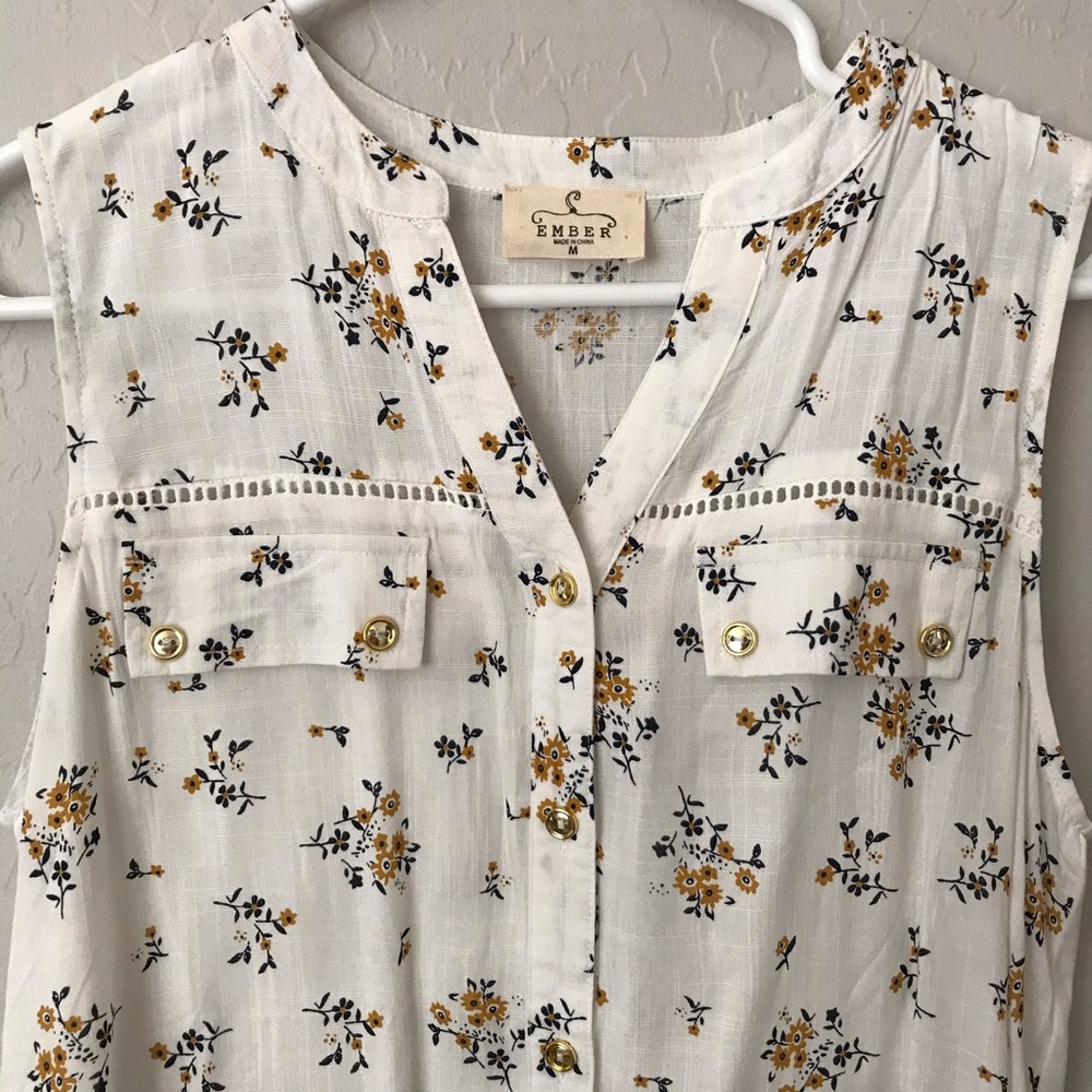 Ember Floral Button Down Tank